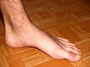 Hairy cock twink shows off his ass and his feet