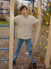 Horny young boy decides to pose seductively outdoors