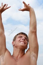 Jacked-up young twink trying to raise the roof