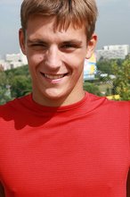 Red shirt brown-haired twink slowly seducing you in POV