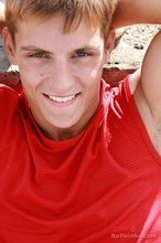 Red shirt brown-haired twink slowly seducing you in POV