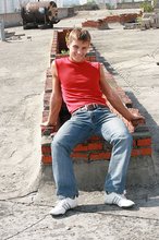 Red shirt brown-haired twink slowly seducing you in POV