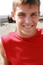 Red shirt brown-haired twink slowly seducing you in POV