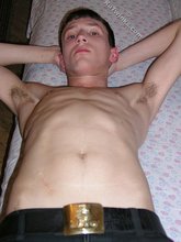 Skinny twink showing off his ass and his armpits