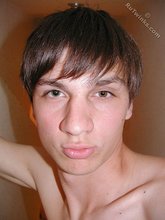 Hairy cock twink stroking and sticking his tongue out
