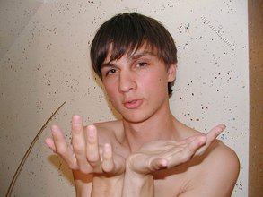 Hairy cock twink stroking and sticking his tongue out