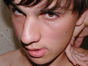 Hairy cock twink stroking and sticking his tongue out
