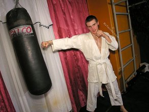 Karate kid showing off his amazing body on camera