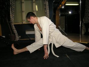 Karate kid showing off his amazing body on camera