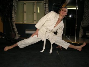 Karate kid showing off his amazing body on camera
