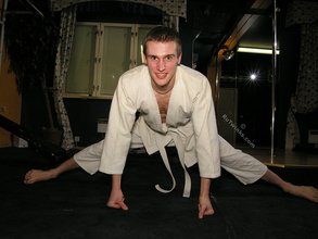 Karate kid showing off his amazing body on camera