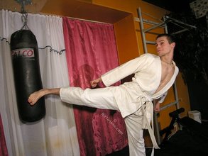 Karate kid showing off his amazing body on camera