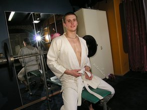 Karate kid showing off his amazing body on camera