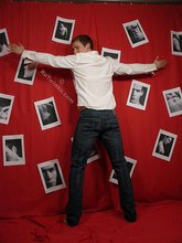 White shirt hottie posing by the wall in the end