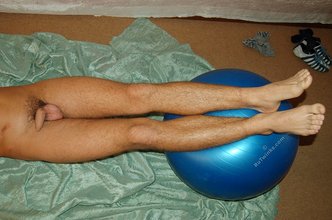Tanned twink fucks a fitness ball and looks gorgeous