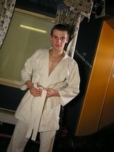 Karate twink practicing his sick punches and posing naked