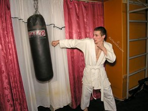 Karate twink practicing his sick punches and posing naked