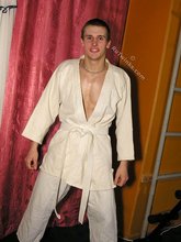 Karate twink practicing his sick punches and posing naked
