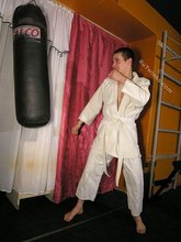 Karate twink practicing his sick punches and posing naked
