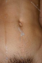 Dark-haired young boy waves you goodbye after an orgasm