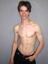 Dark-haired twink in an oversized sweater: HQ gay porn