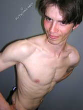 Dark-haired twink in an oversized sweater: HQ gay porn