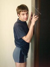 Leggy twink showing his hairy booty from behind