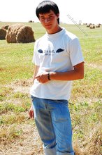 Dark-haired young twink posing in a haystack