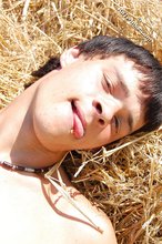 Slender twink shows off his slender body outdoors