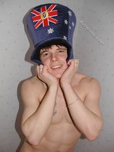 Horny-looking boy striking goofy poses on camera