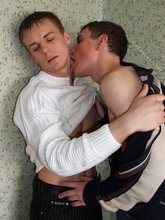 Two twinks making out and grabbing each other's cocks