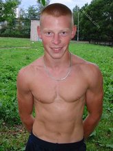 Redheaded shirtless dude posing outdoors in HQ