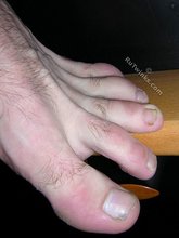 Hairy cock twink shows his toes and then some