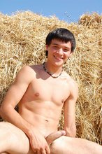 Countryside posing from a beautiful brunette twink