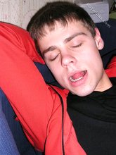 Submissive twink sucking on his friend's hot cock