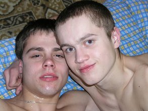 Brunette twink eating his boyfriend's big load