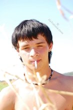 Horny country boy jerking off in a haystack