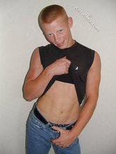 Shirtless posing session from a redheaded twink