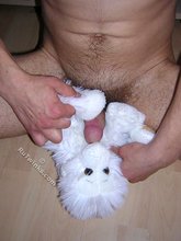 Buzzcut twink showing his cock and fucking stuffed toys