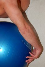 Hairy asshole twink posing on a fitness ball