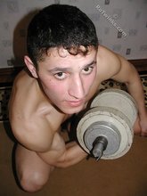 Hairy ass beauty lifting weights and curling up