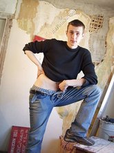 Young brunette boy flashing his pubes in this gallery