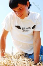 White t-shirt twink posing seductively outdoors