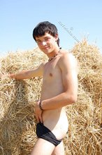Black undies dark-haired twink flashing his ass outdoors