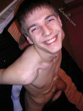 Blue-eyed twink doing stuff and showing his great cock