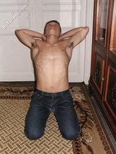 Square-jawed twink posing shirtless for you