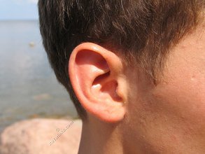 Muscular dark-haired guy strokes his cock outdoors