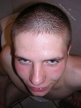 Smiling twink posing nude on the toilet (HQ gay XXX)