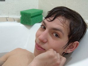 Dark-haired twink boy enjoys a little bit of masturbation