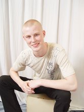 Good-looking redhead albino shows off his perky ass here